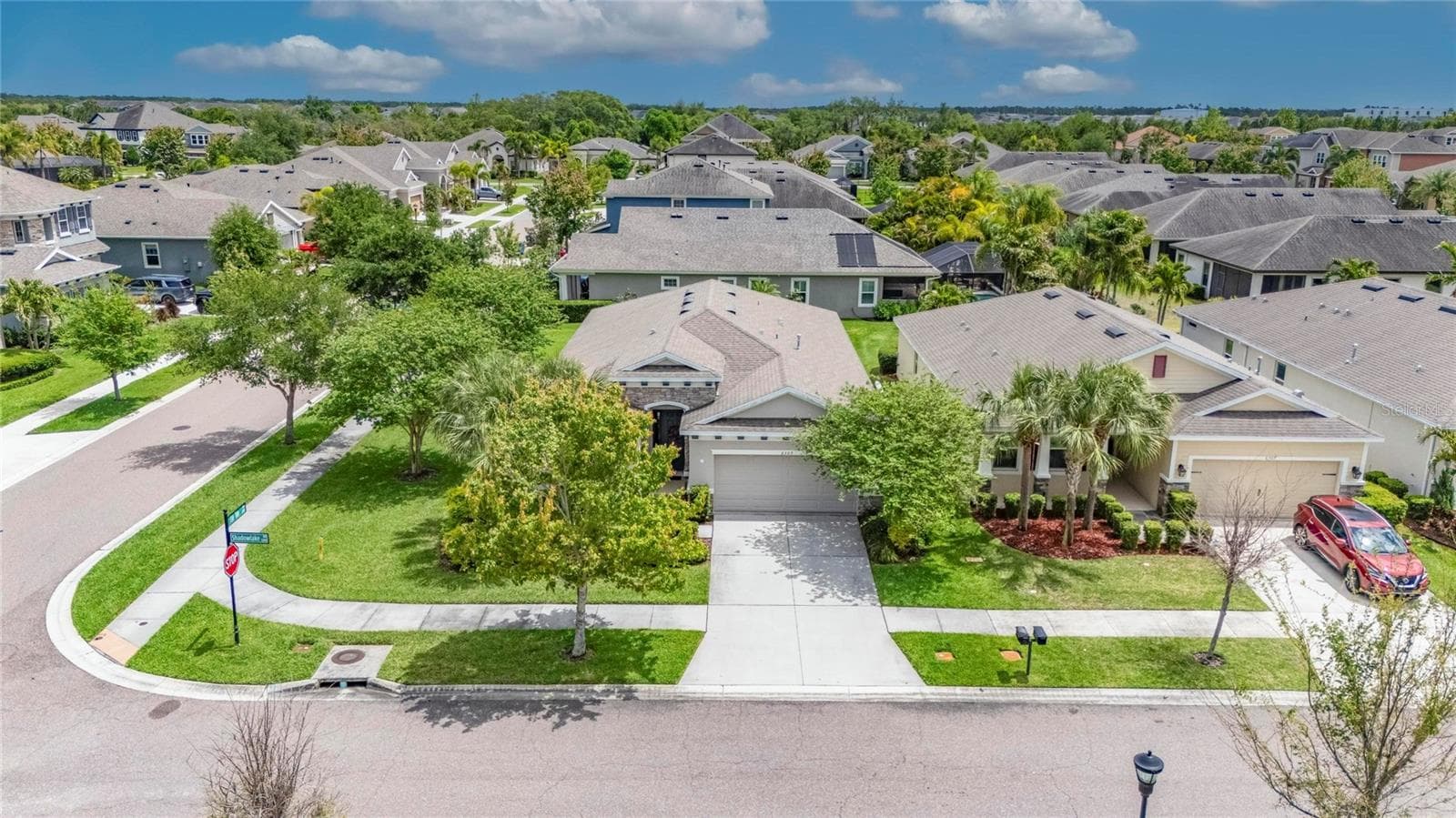 Aerial Overview of Corner Lot - 6309 SHADOWLAKE DR, APOLLO BEACH