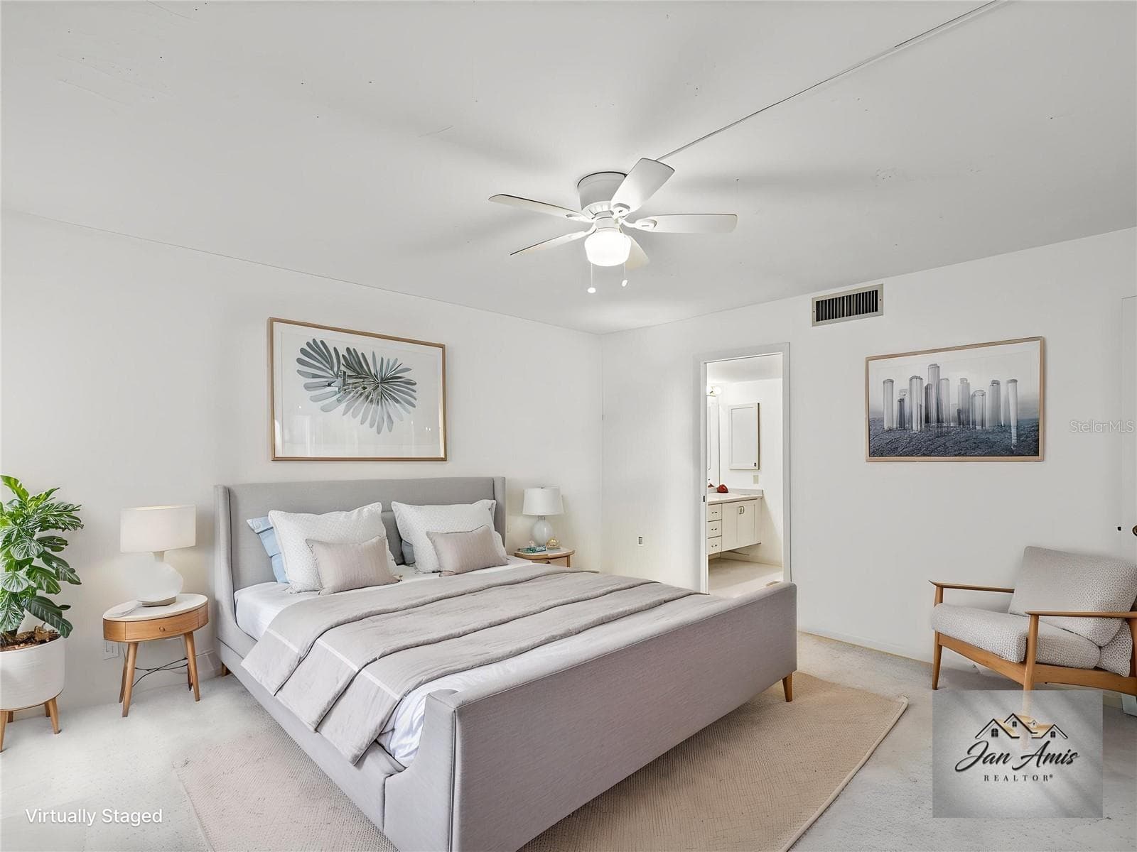 Primary bedroom Virturally staged - 3078 EASTLAND BLVD #309, CLEARWATER