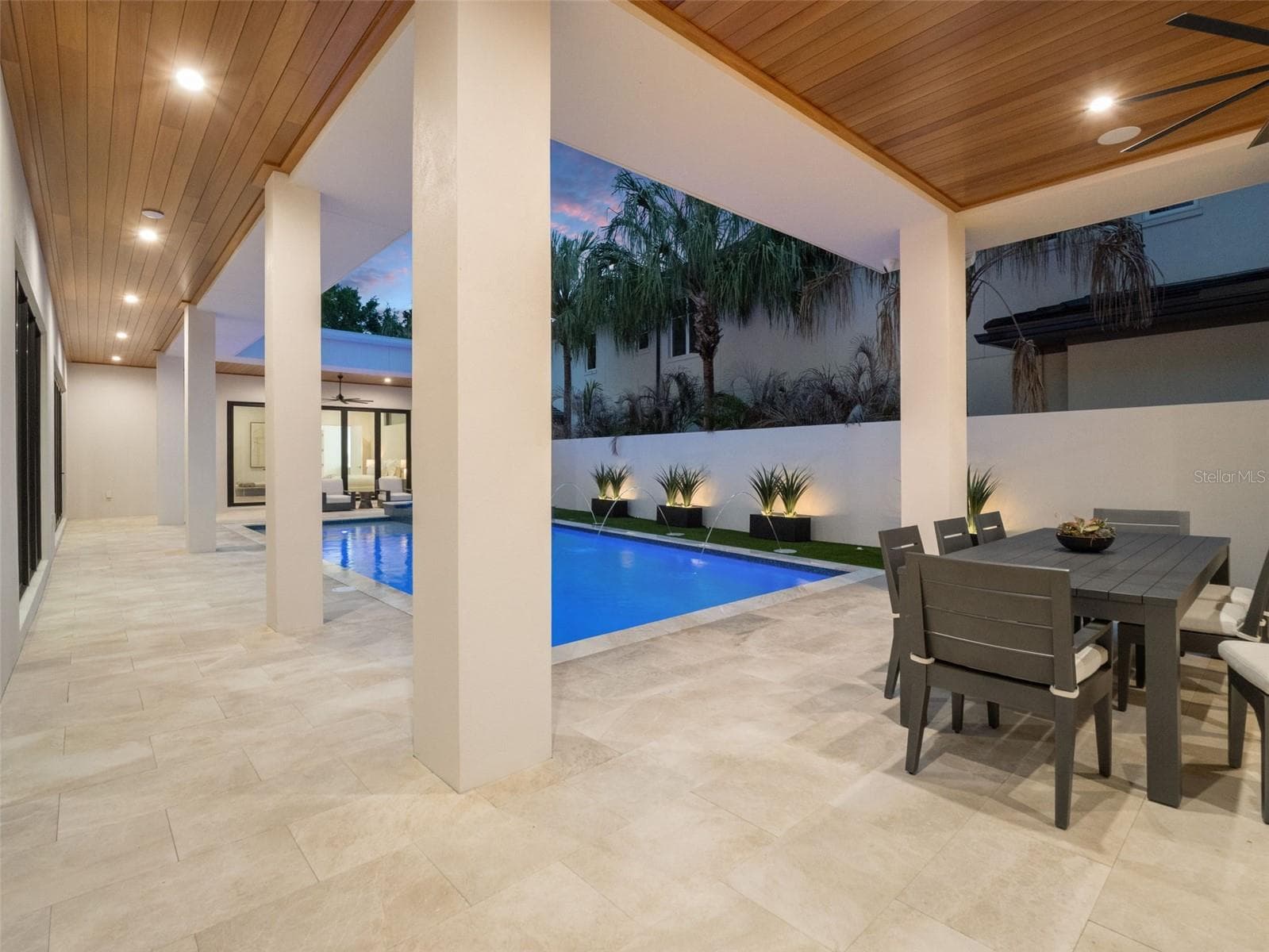 Pool & Spa at Dusk - 8643 FARTHINGTON WAY, ORLANDO