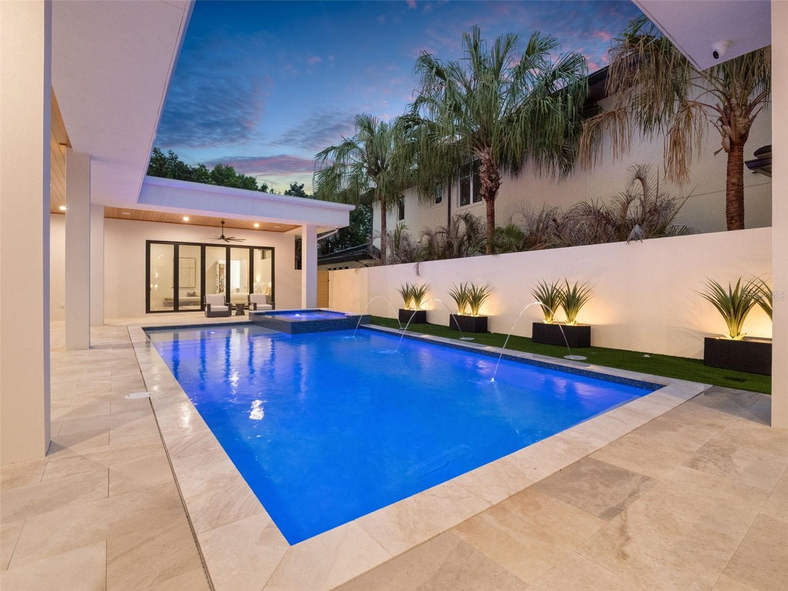 Pool & Spa at Dusk - 8643 FARTHINGTON WAY, ORLANDO