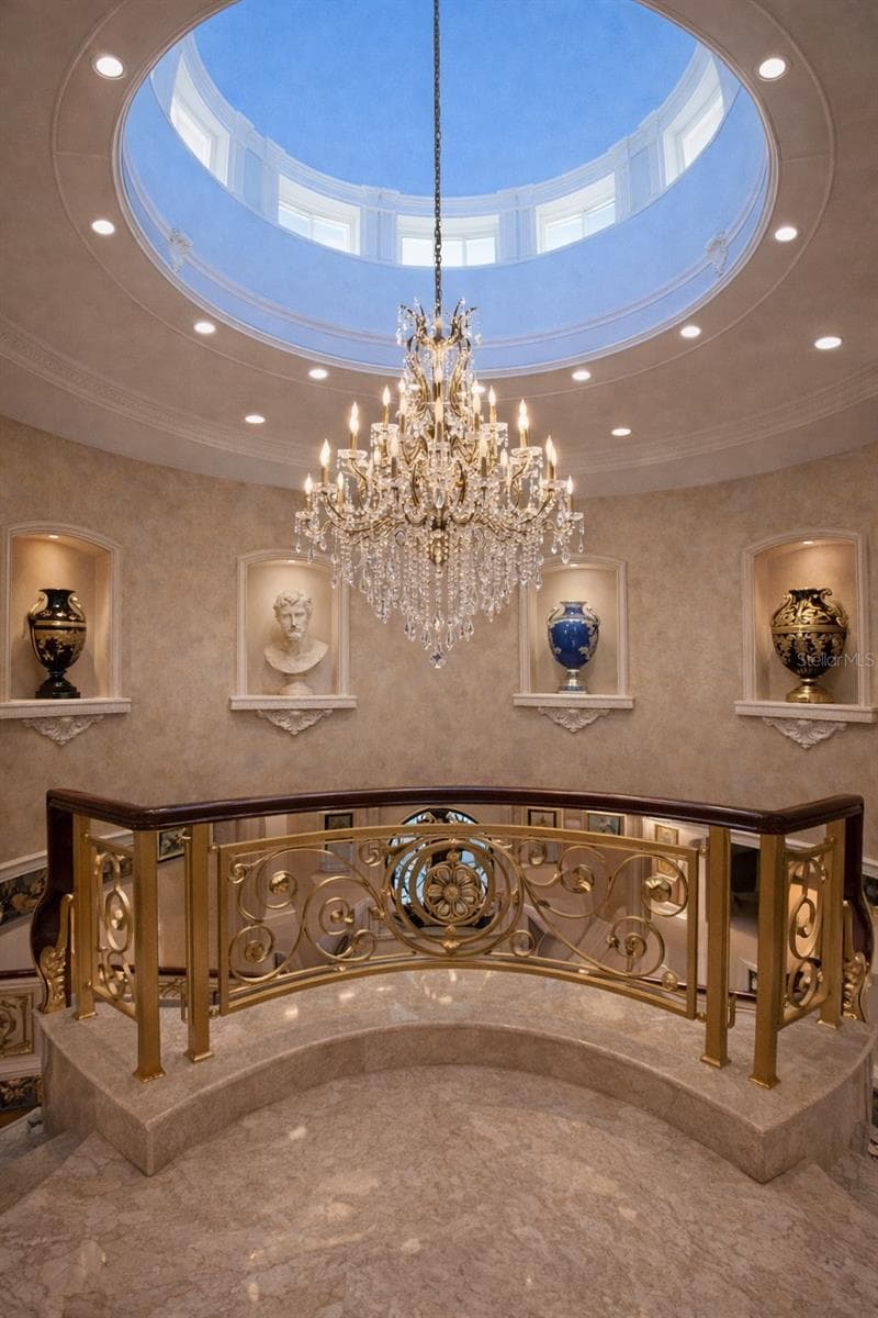 Hand-painted dome ceiling with custom chandelier creates a breathtaking focal point. - 2000 PARK ST N, ST PETERSBURG