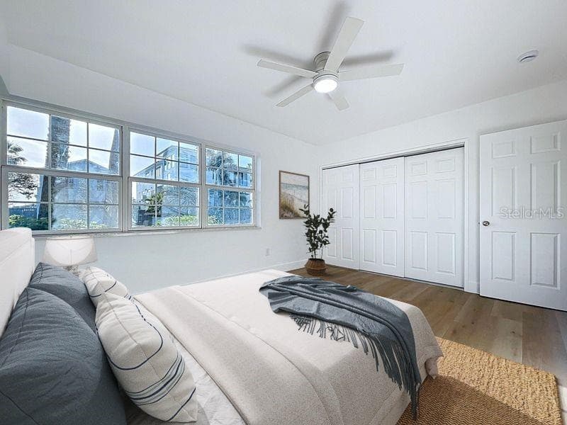 PRIMARY BEDROOM WITH WATER VIEW - 1800 PASS-A-GRILLE WAY #2, ST PETE BEACH