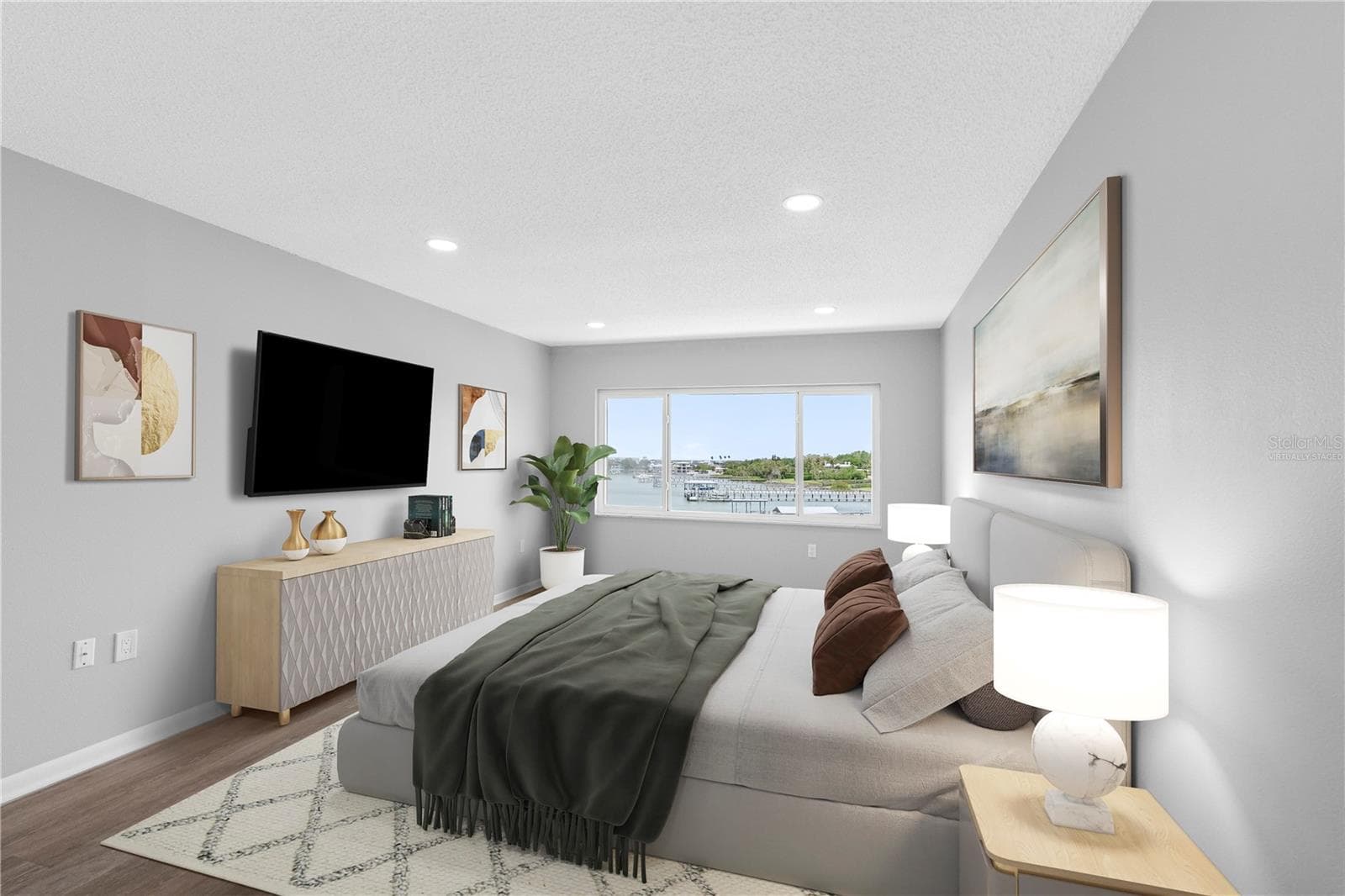 Guest Bedroom Virtually Staged - 100 BLUFF VIEW DR #404C, BELLEAIR BLUFFS
