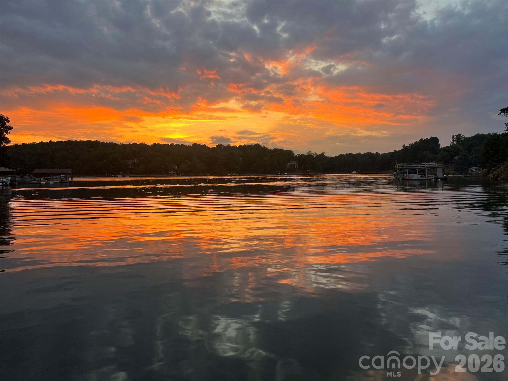 sunset photo taken by seller at the dock - Morganton