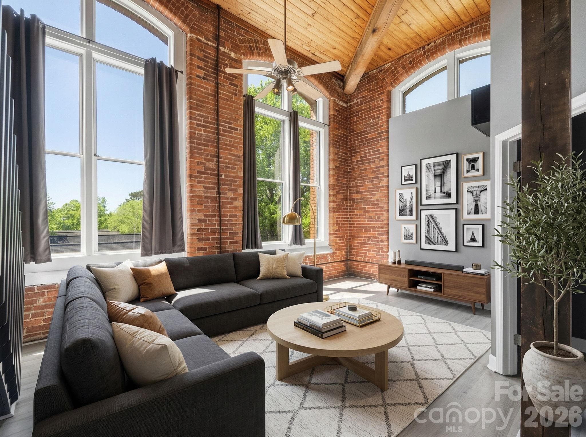 Different Living Room View-virtually staged - 201 S Hoskins Road, Charlotte