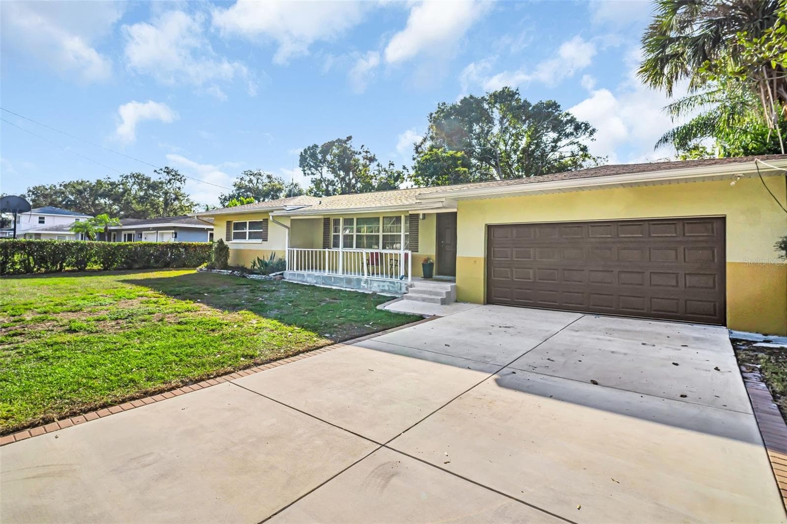 Front View-New Garage Door Driveway & Porch - 1182 NORWOOD AVE, CLEARWATER