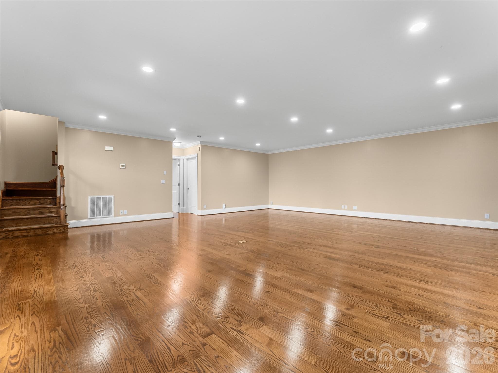 This huge rec room would be great for movie nights or game nights. - 5 Stegall Lane, Asheville