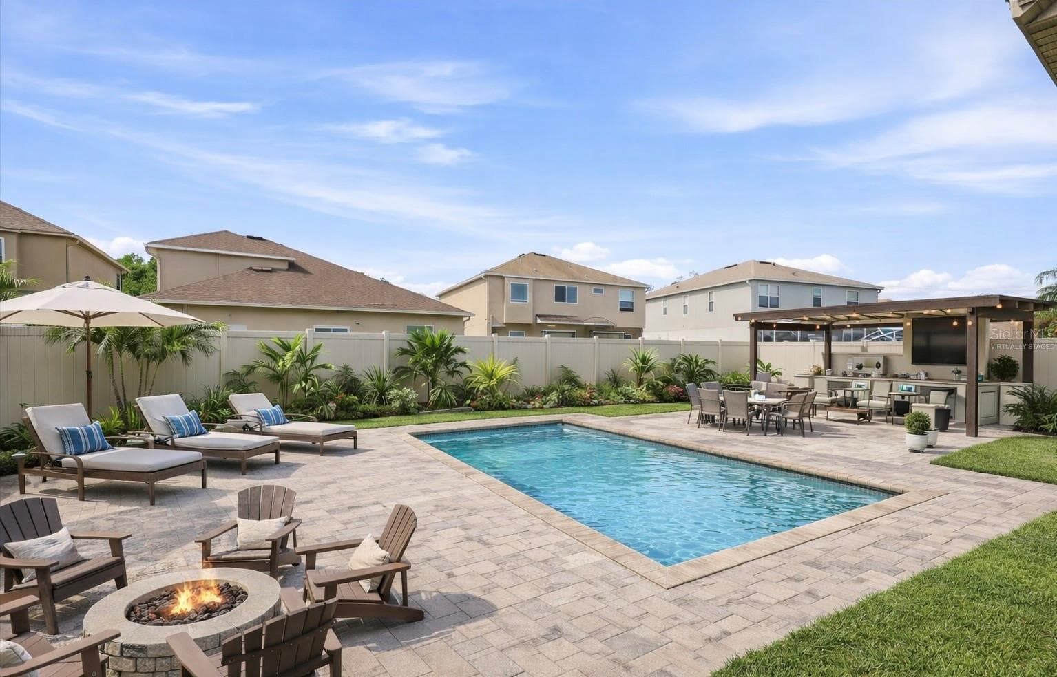 Backyard - Virtually Staged for Illustrative Purposes - 3036 GIANNA WAY, LAND O LAKES
