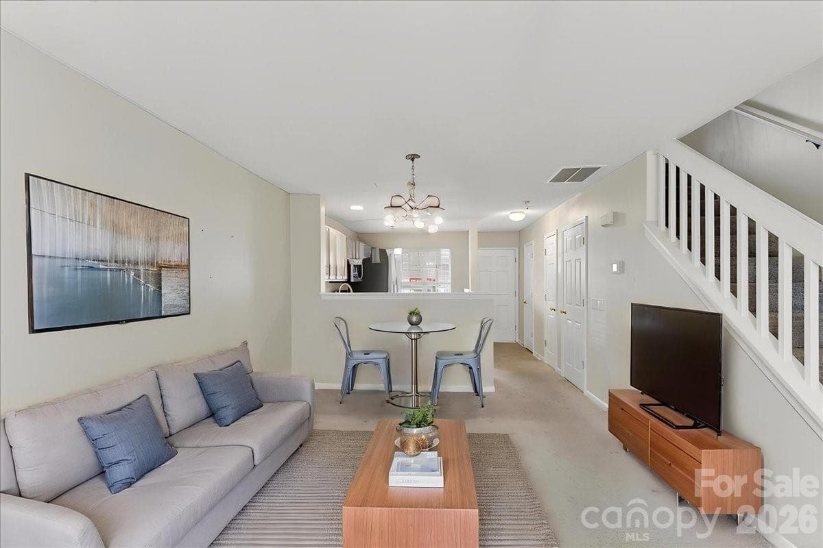 Virutally Staged Living Room - Charlotte