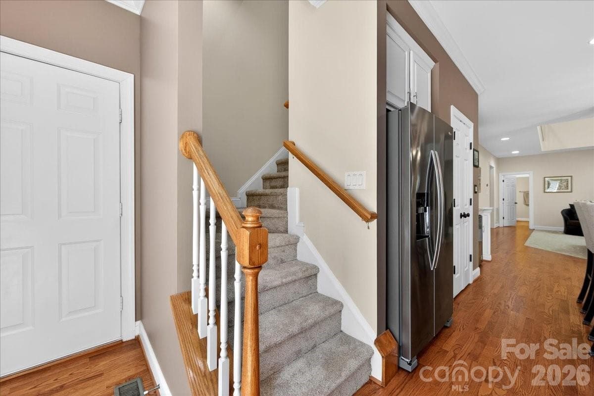 Back Staircase - 12532 Overlook Mountain Drive, Charlotte