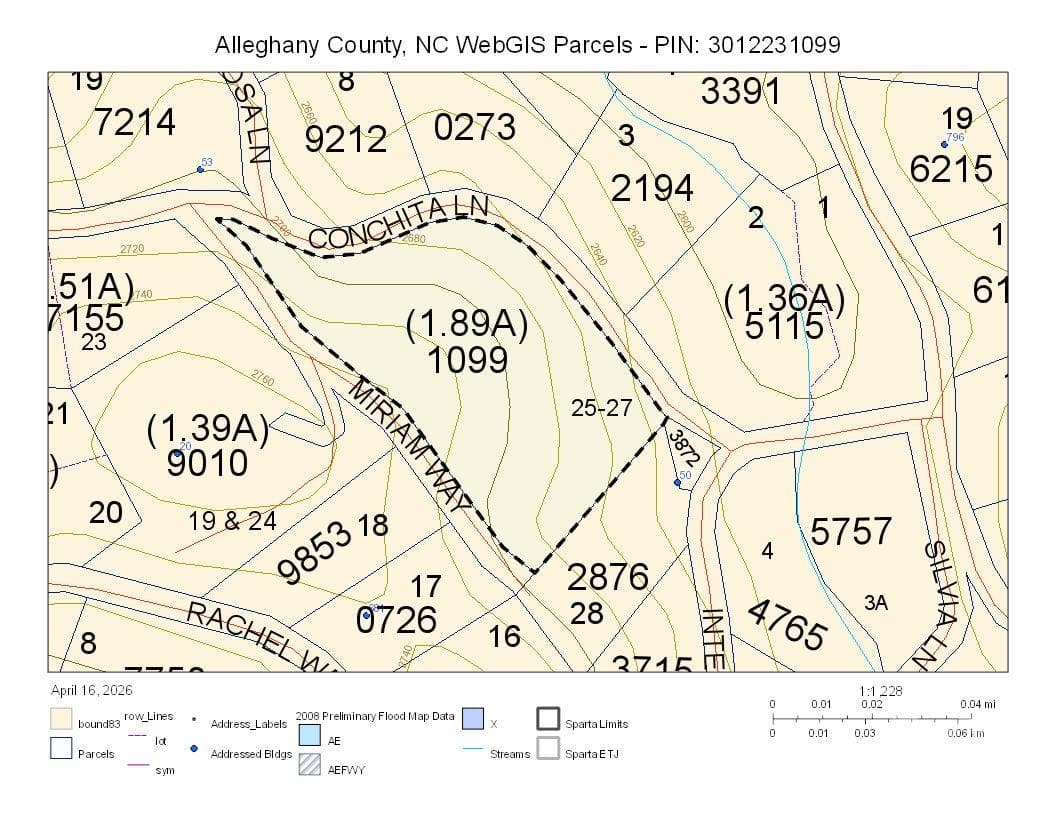 GIS Contours - TBD (Lots 25/26/27) Miriam Way, Piney Creek