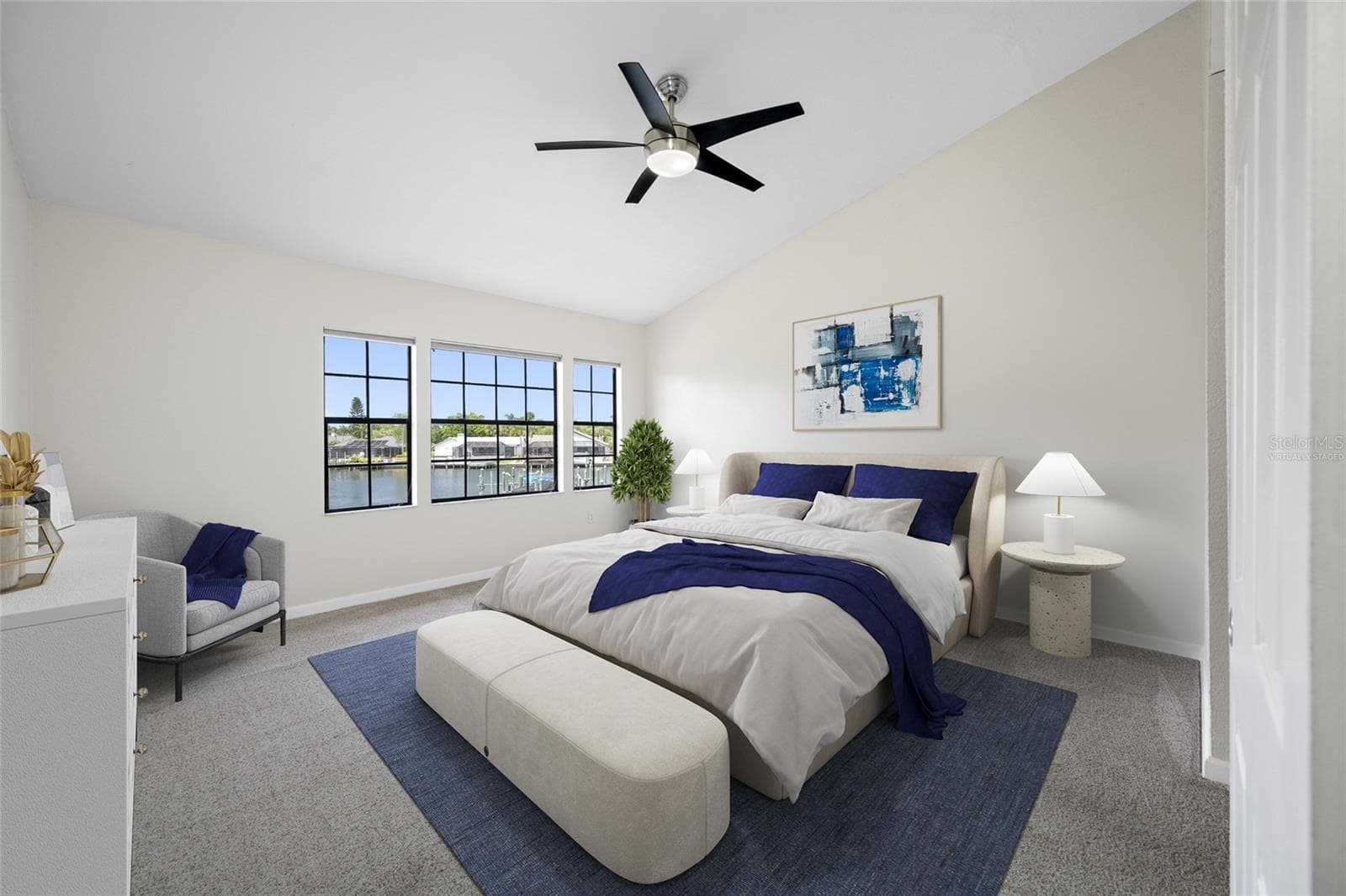 Virtually Staged Primary bedroom - 10416 SAINT TROPEZ PL, TAMPA