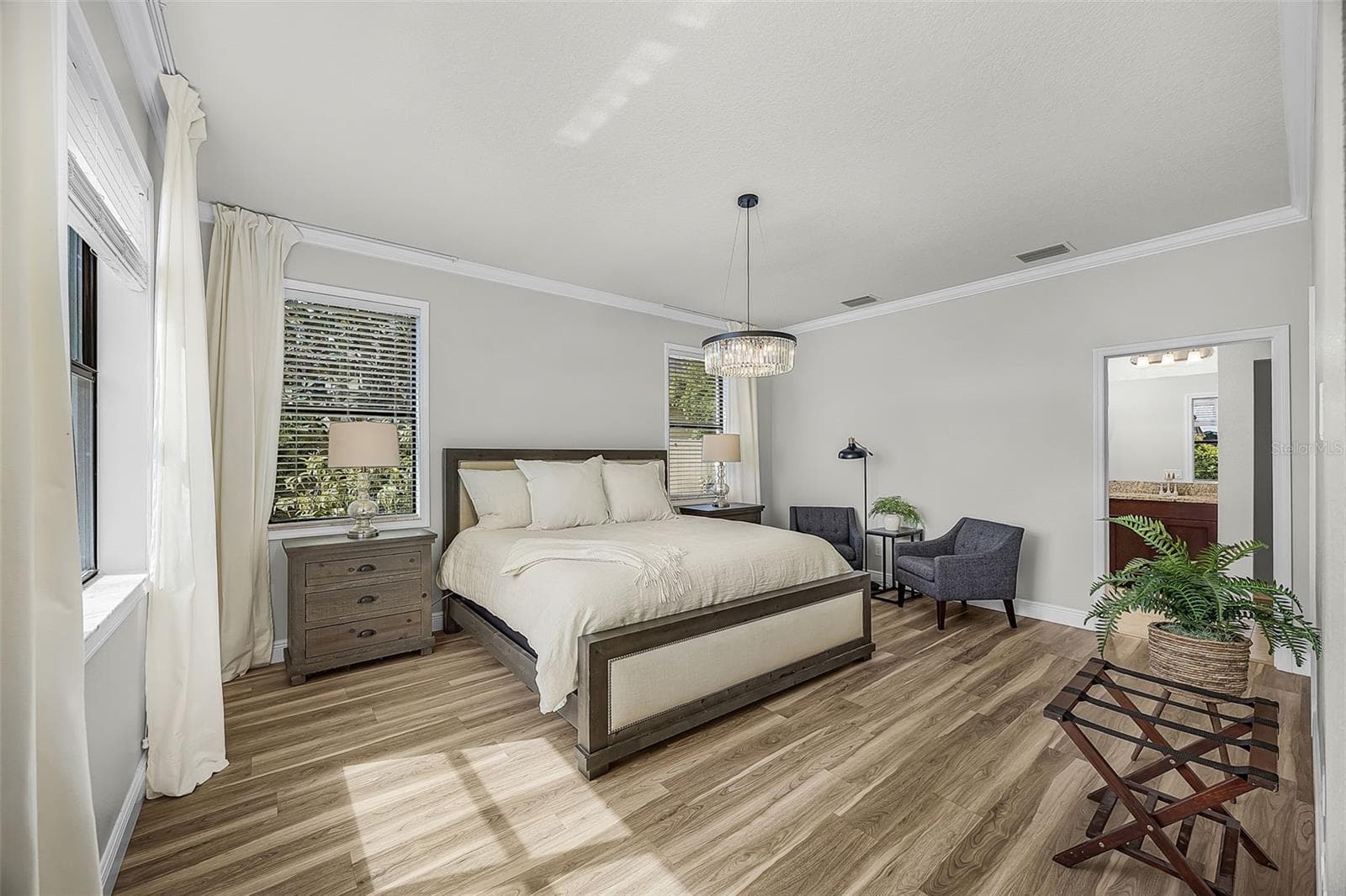 Master Bedroom first floor over looking pool and pond- Actual - 835 129TH ST NE, BRADENTON