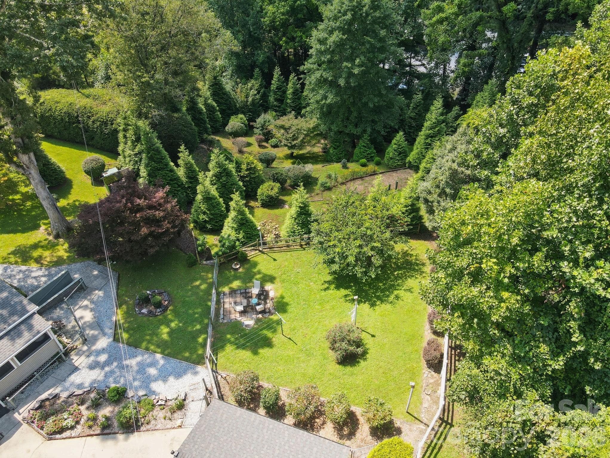 Aerial showing the garden area. - Brevard