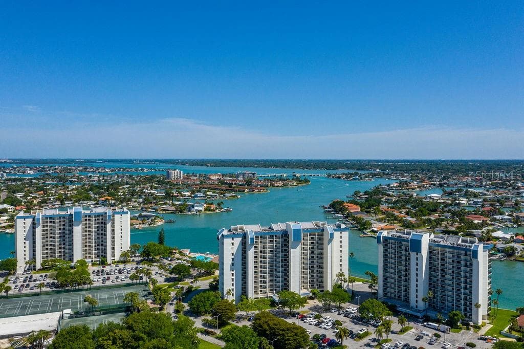 Aerial view looking north - 9425 BLIND PASS RD #705, ST PETE BEACH