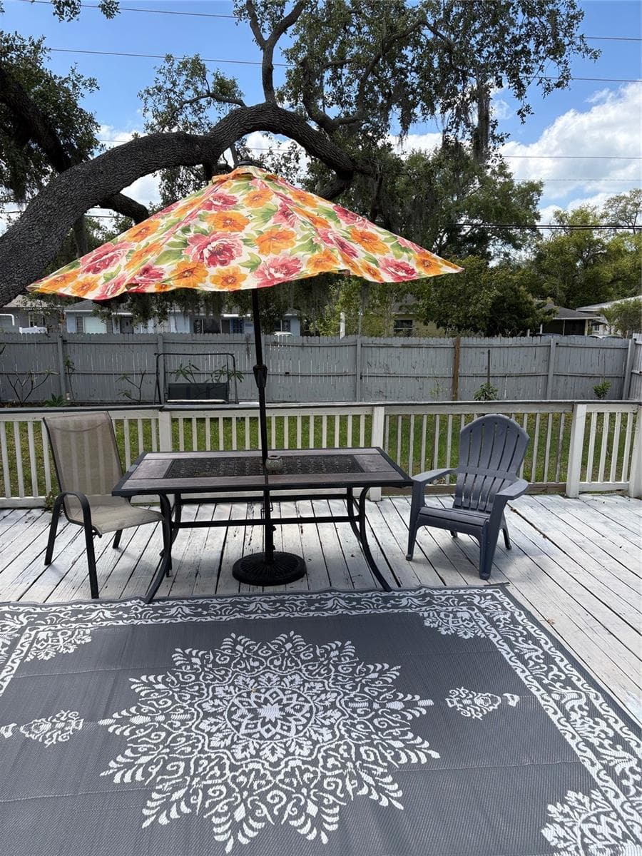 Wood patio. - 519 NORFOLK ST, DUNEDIN