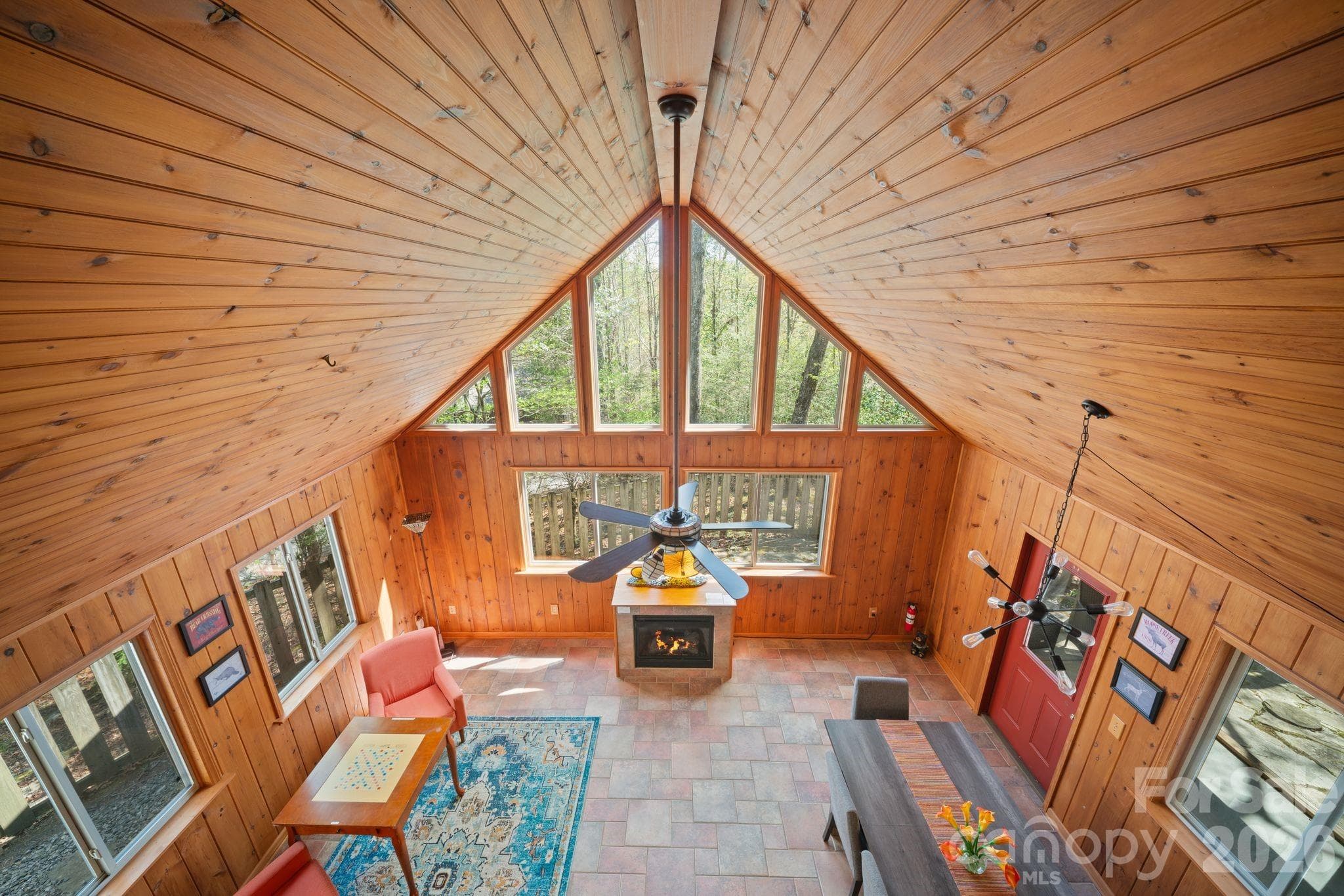 View of the family room from the loft - 363 S Sequoyah Lane, Brevard