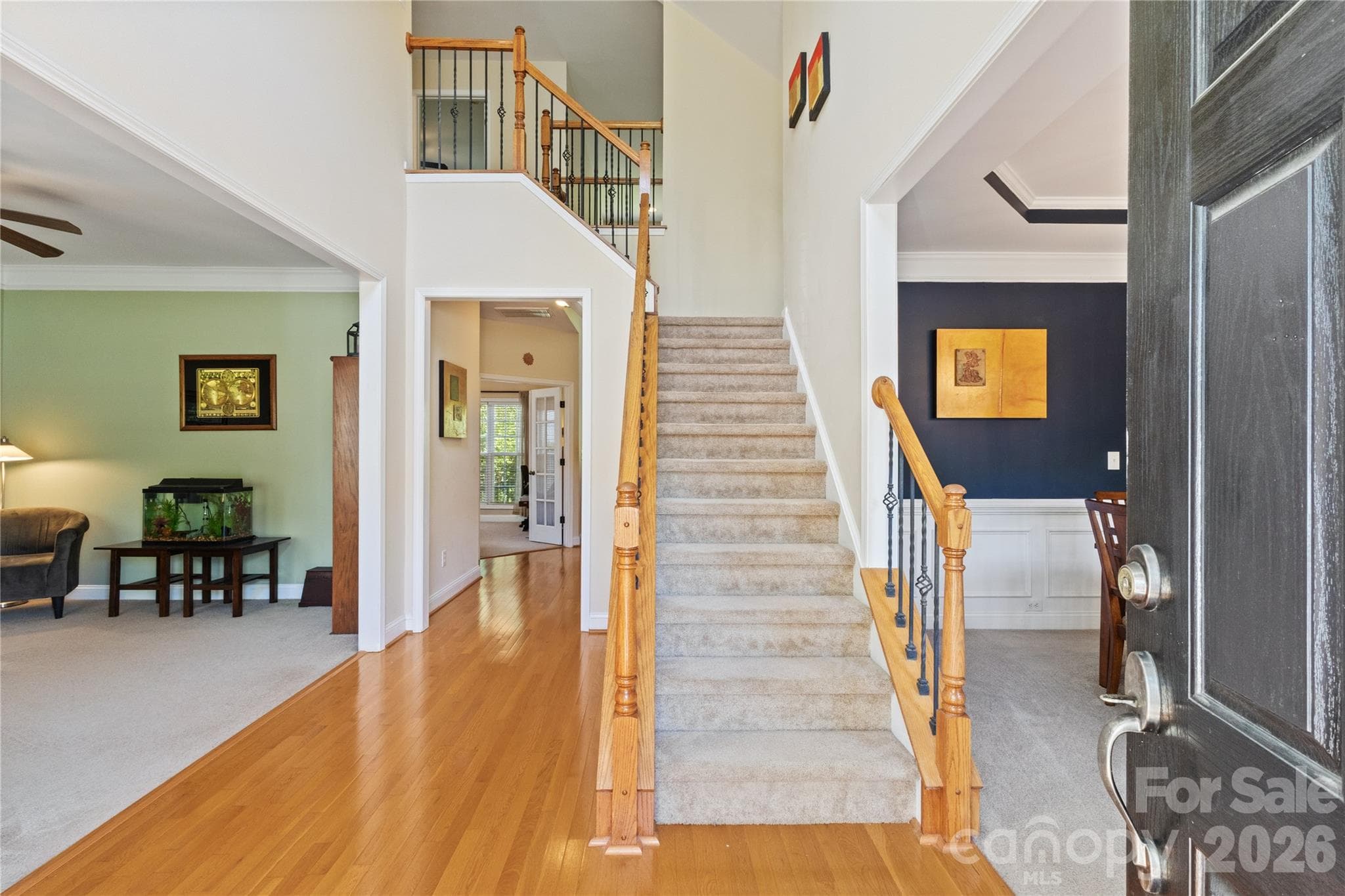 Two Story Front Hallway with Hardwoods. - 8458 Mossy Cup Trail, Harrisburg