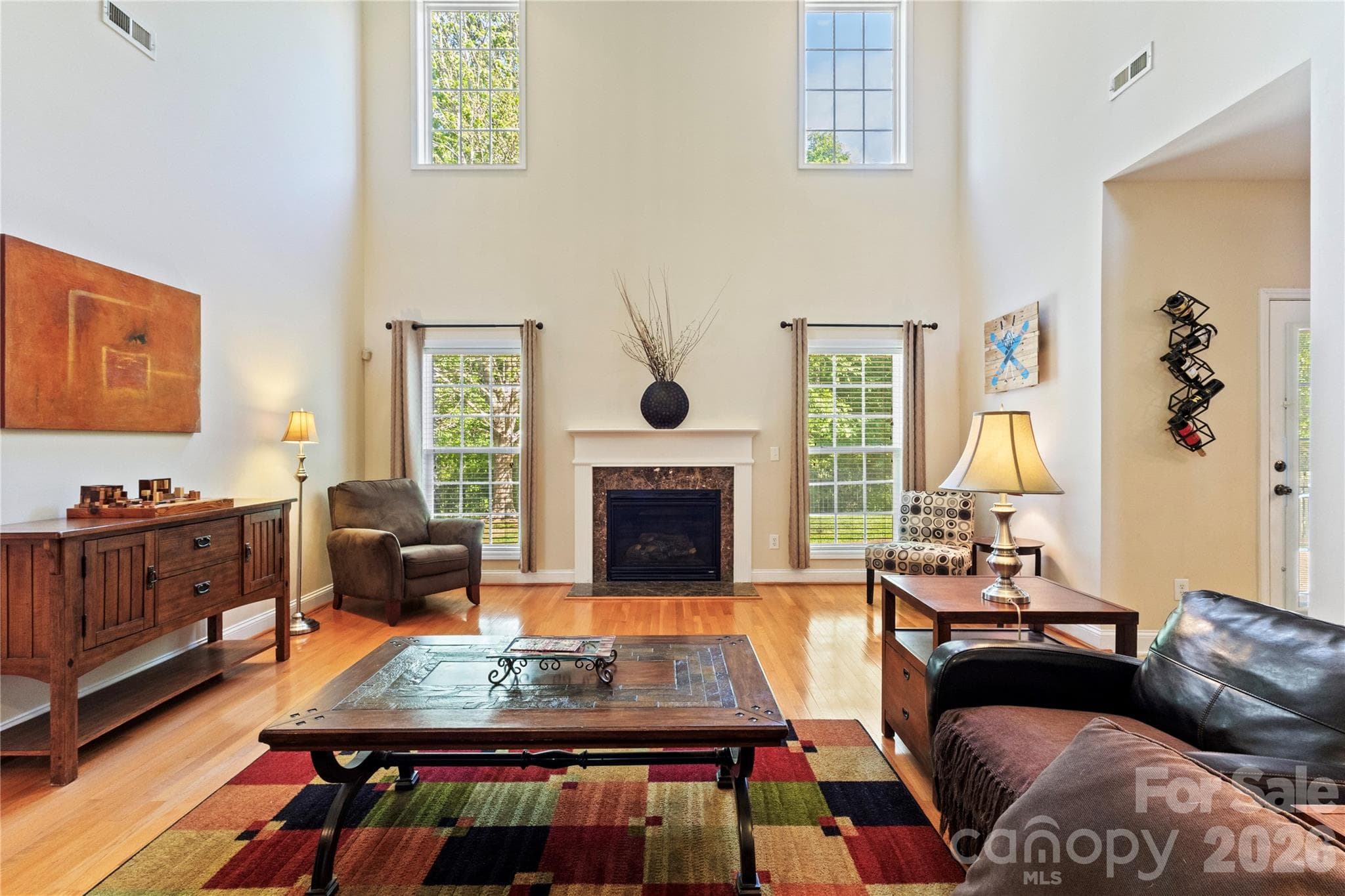Another View of the Great Room with Gas Log Fireplace. - 8458 Mossy Cup Trail, Harrisburg