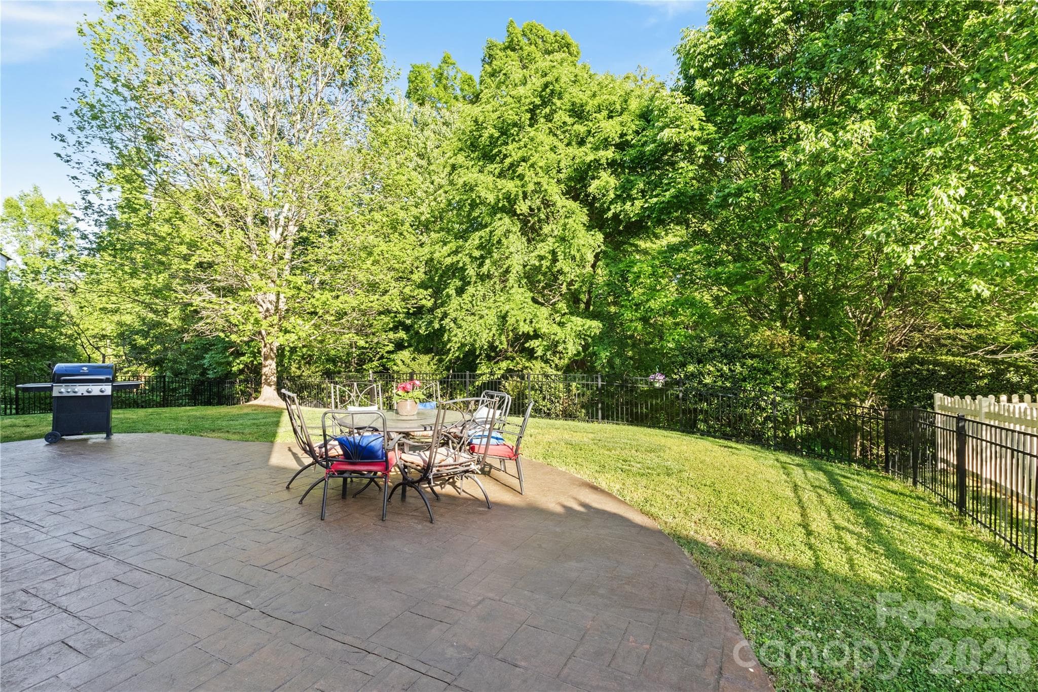 Custom Oversized Patio in rear yard that has prvacy with trees, - 8458 Mossy Cup Trail, Harrisburg
