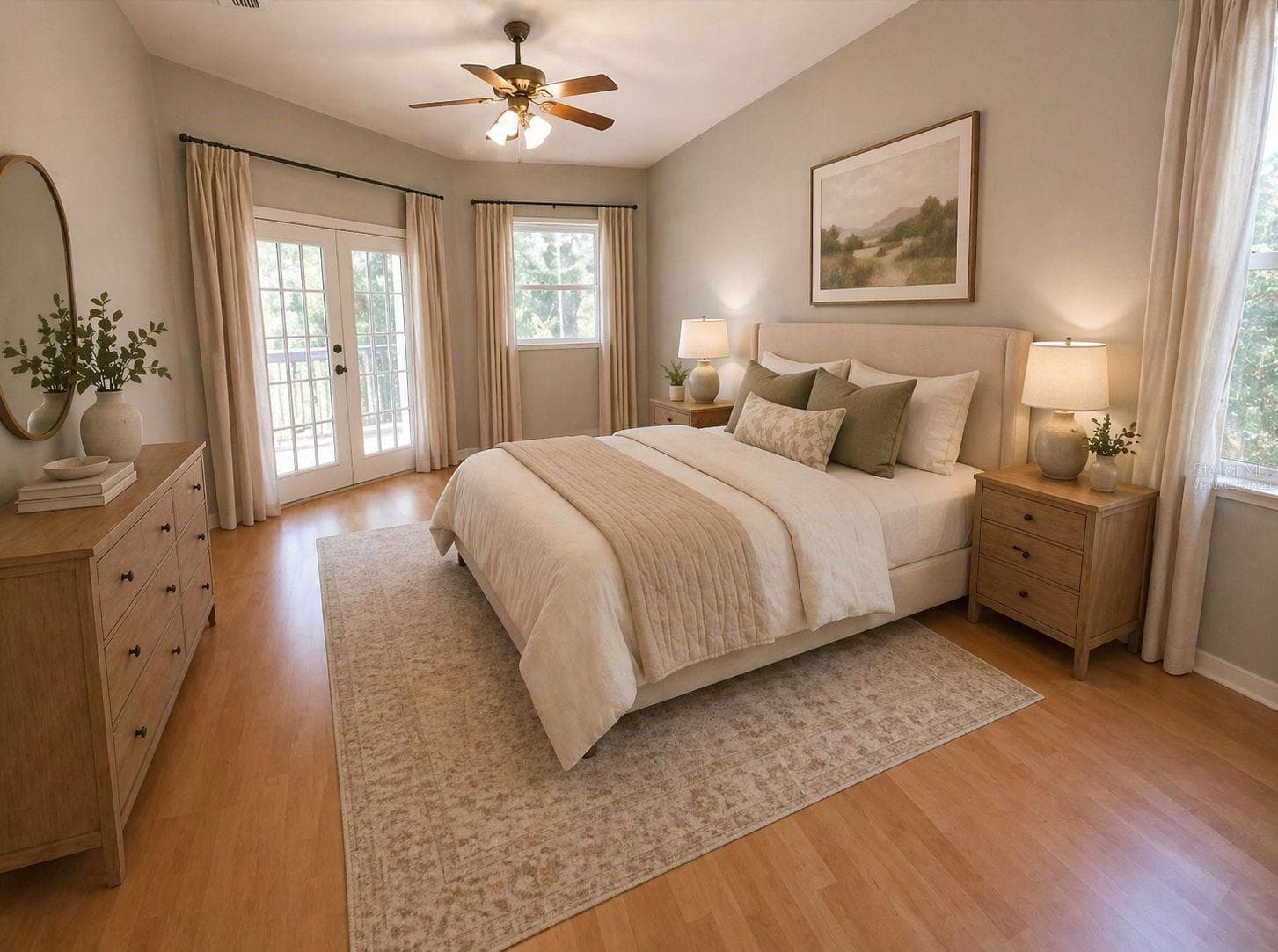 Virtually staged master bedroom suite - 2686 CRYSTAL CIR, DUNEDIN
