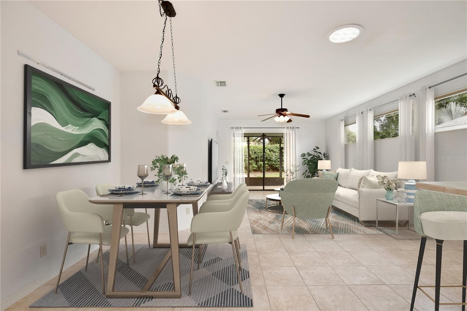 Virtually Staged Dining/Living Room - 27210 STONEY BROOK DR, LEESBURG