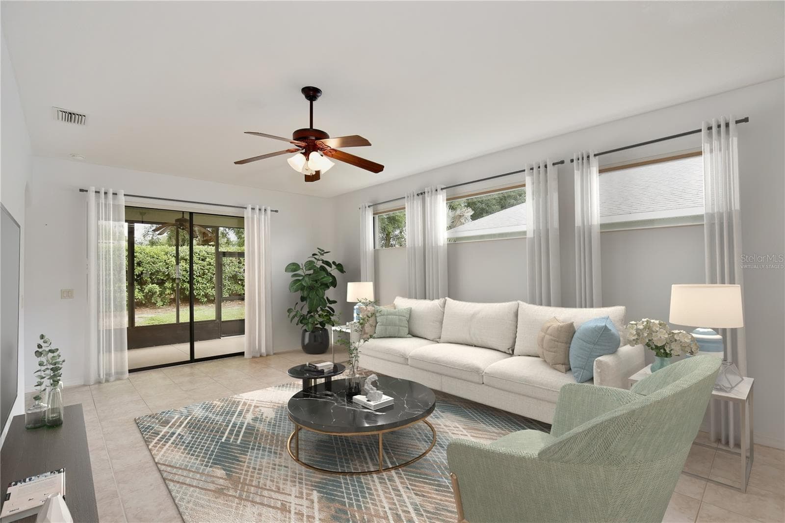 Virtually Staged Living Room - 27210 STONEY BROOK DR, LEESBURG