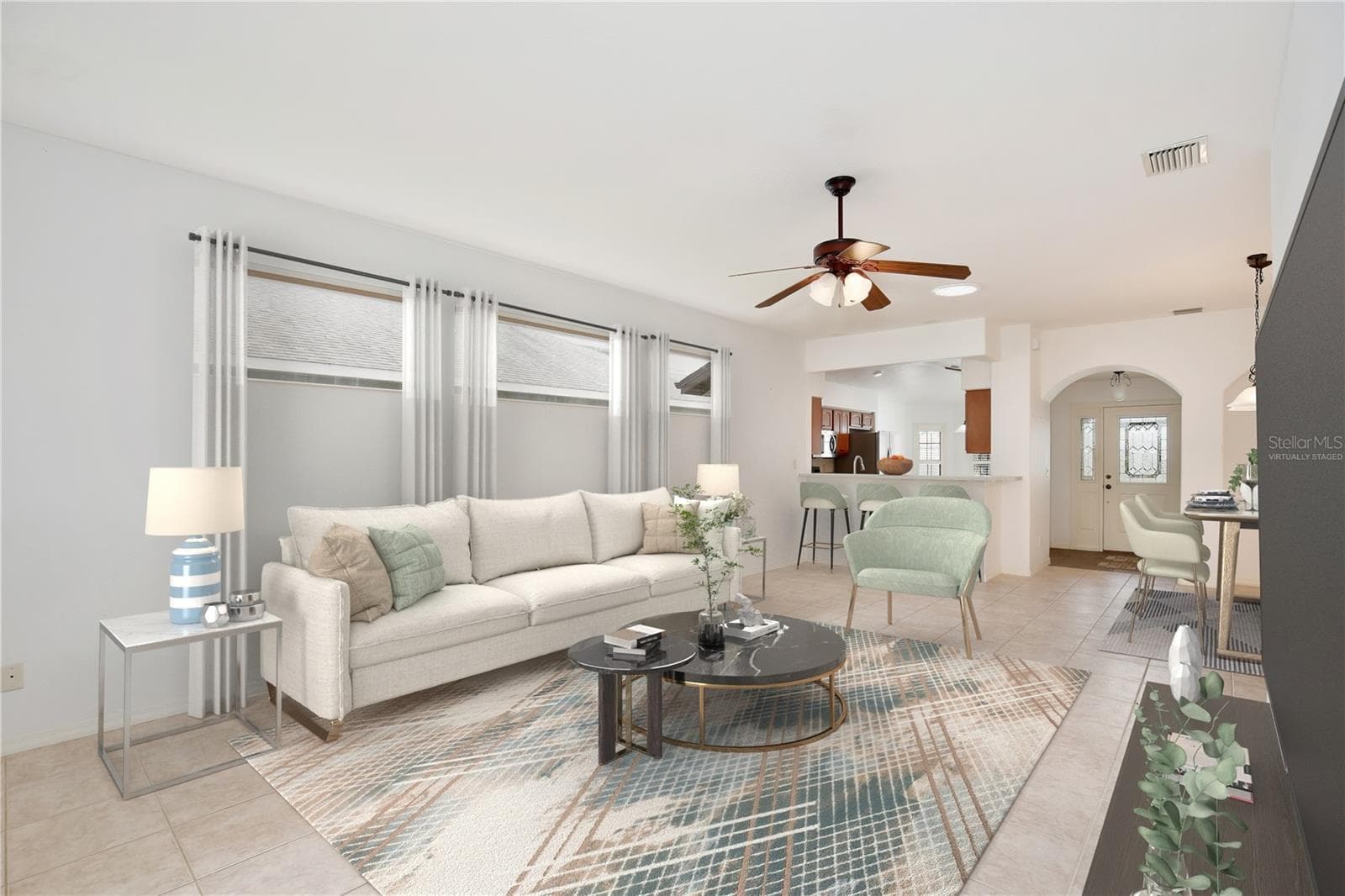 Virtually Staged Living Room - 27210 STONEY BROOK DR, LEESBURG