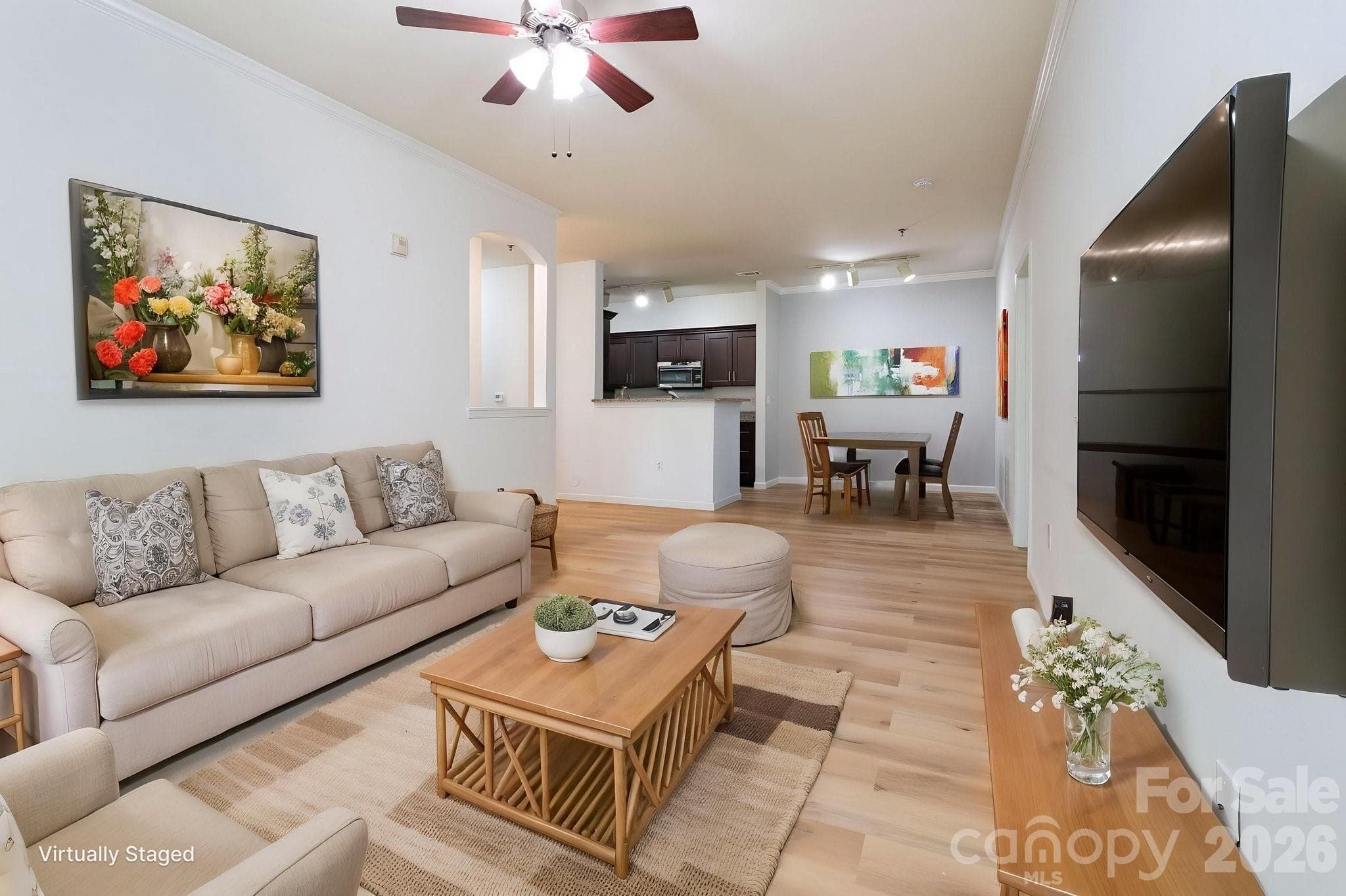 STAGED Living Room - 400 Vista Lake Drive, Candler