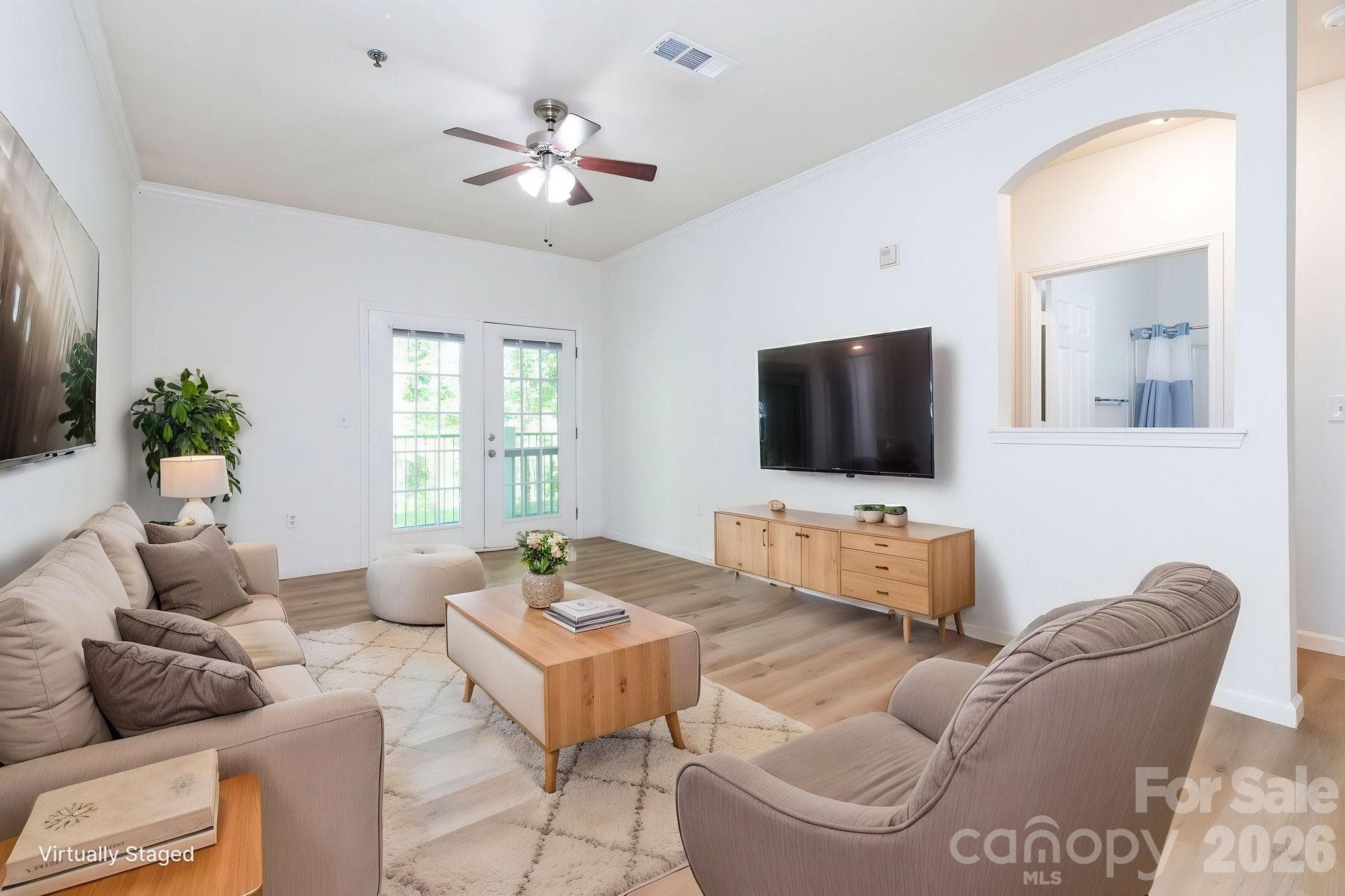 STAGED Living Room - 400 Vista Lake Drive, Candler