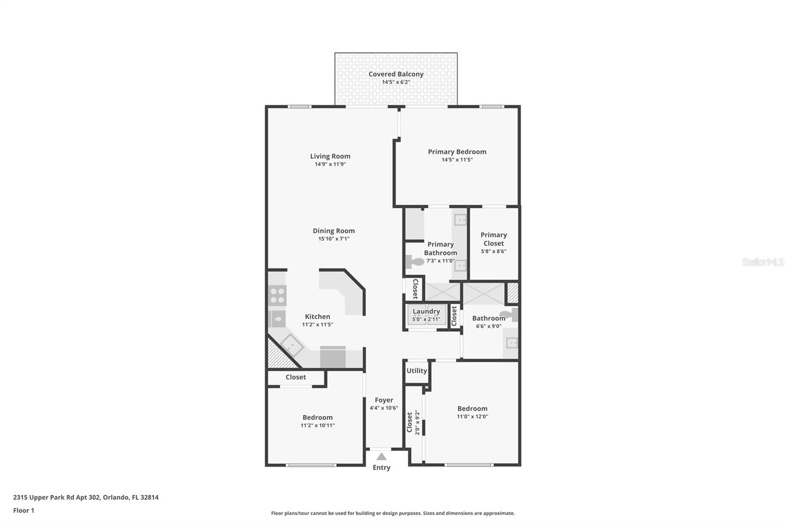 Floor plan - 2315 UPPER PARK RD #302, ORLANDO