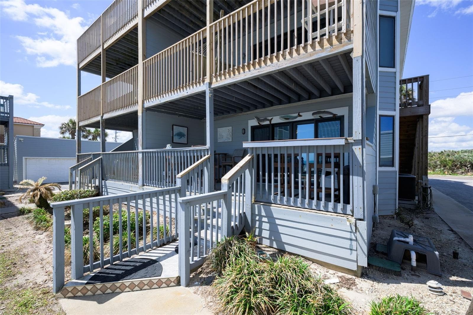 Looking from the pool to the deck - 4421 S ATLANTIC AVE #A2, PONCE INLET