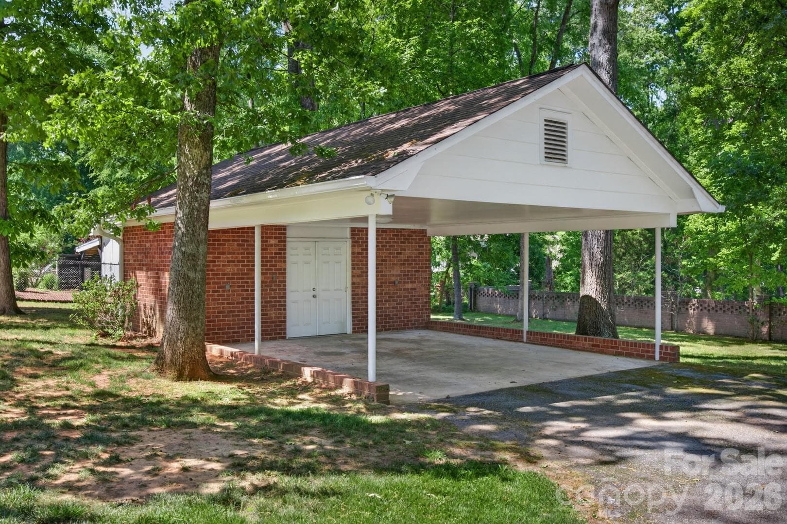 Detached carport with brick storage area - Salisbury