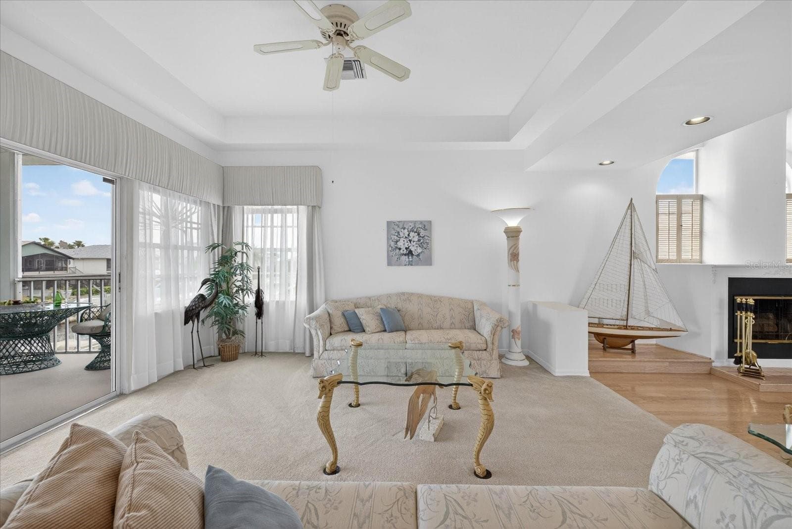 Main living room on upper floor with water views. - 4340 SEAGULL DR, NEW PORT RICHEY