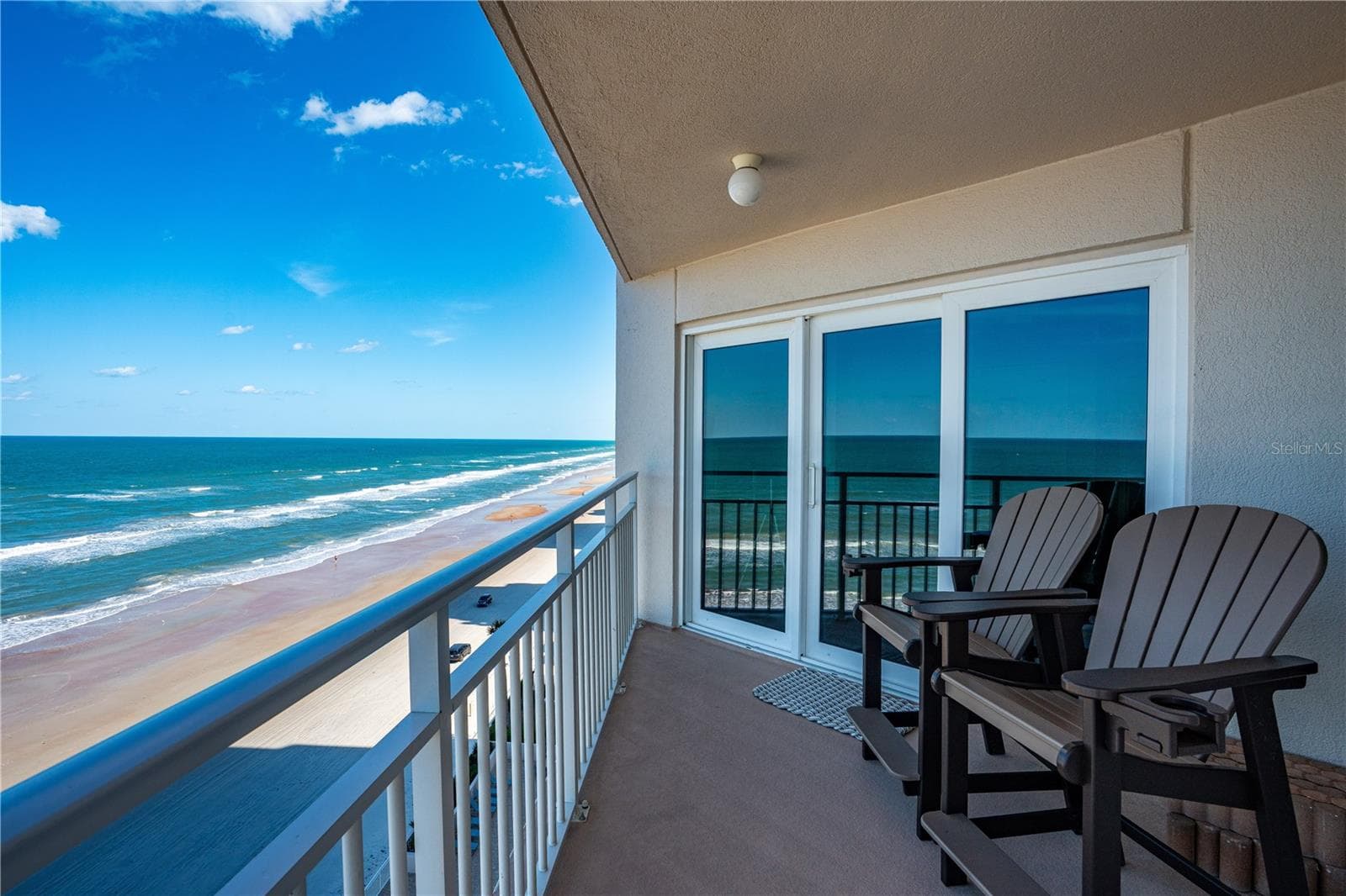 South end of Balcony with sliders from 1st guest bed - 2967 S ATLANTIC AVE #903, DAYTONA BEACH SHORES