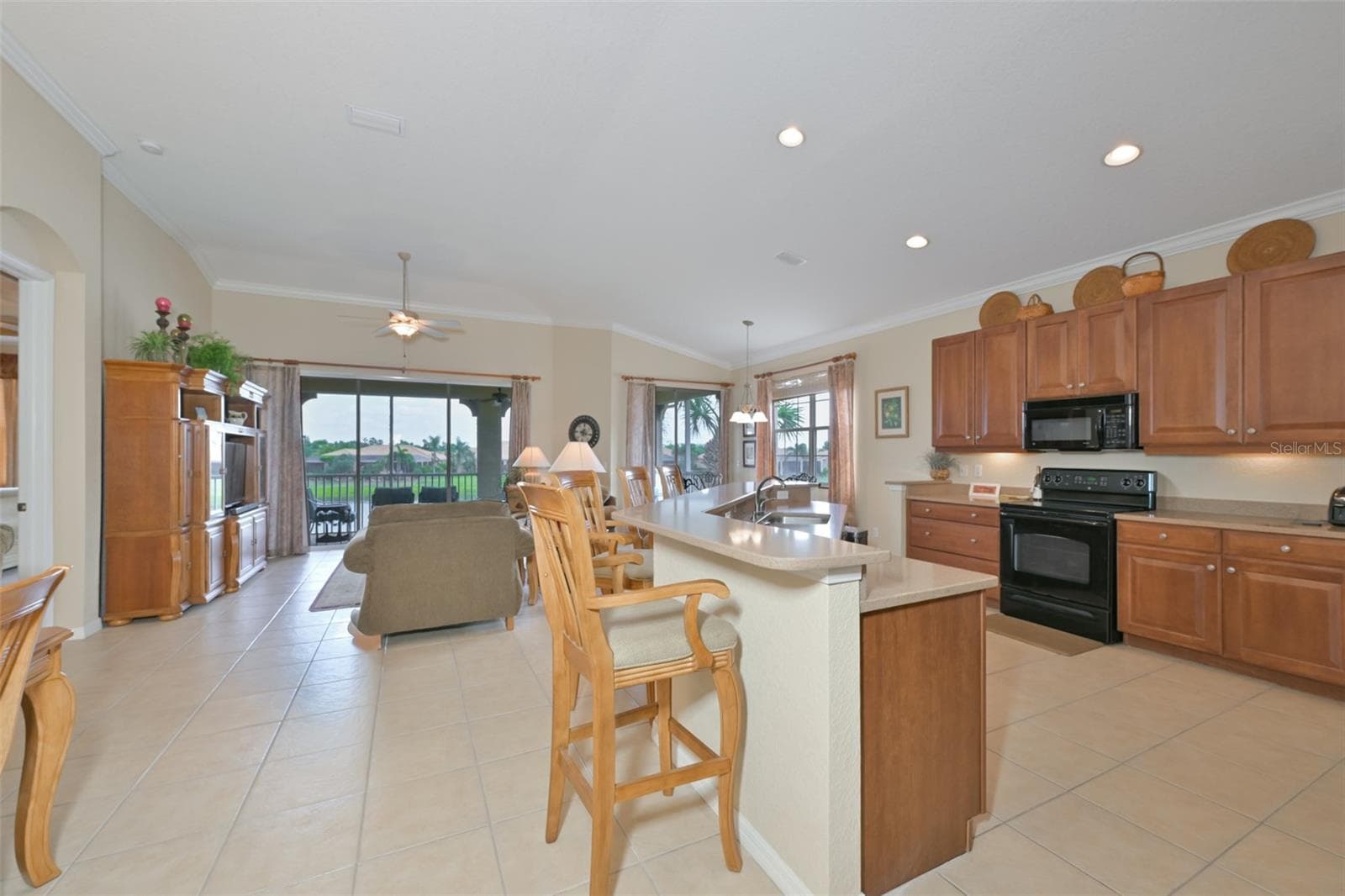 Extra seating at your bar counter into the kitchen - 1330 EMERALD DUNES DR, SUN CITY CENTER