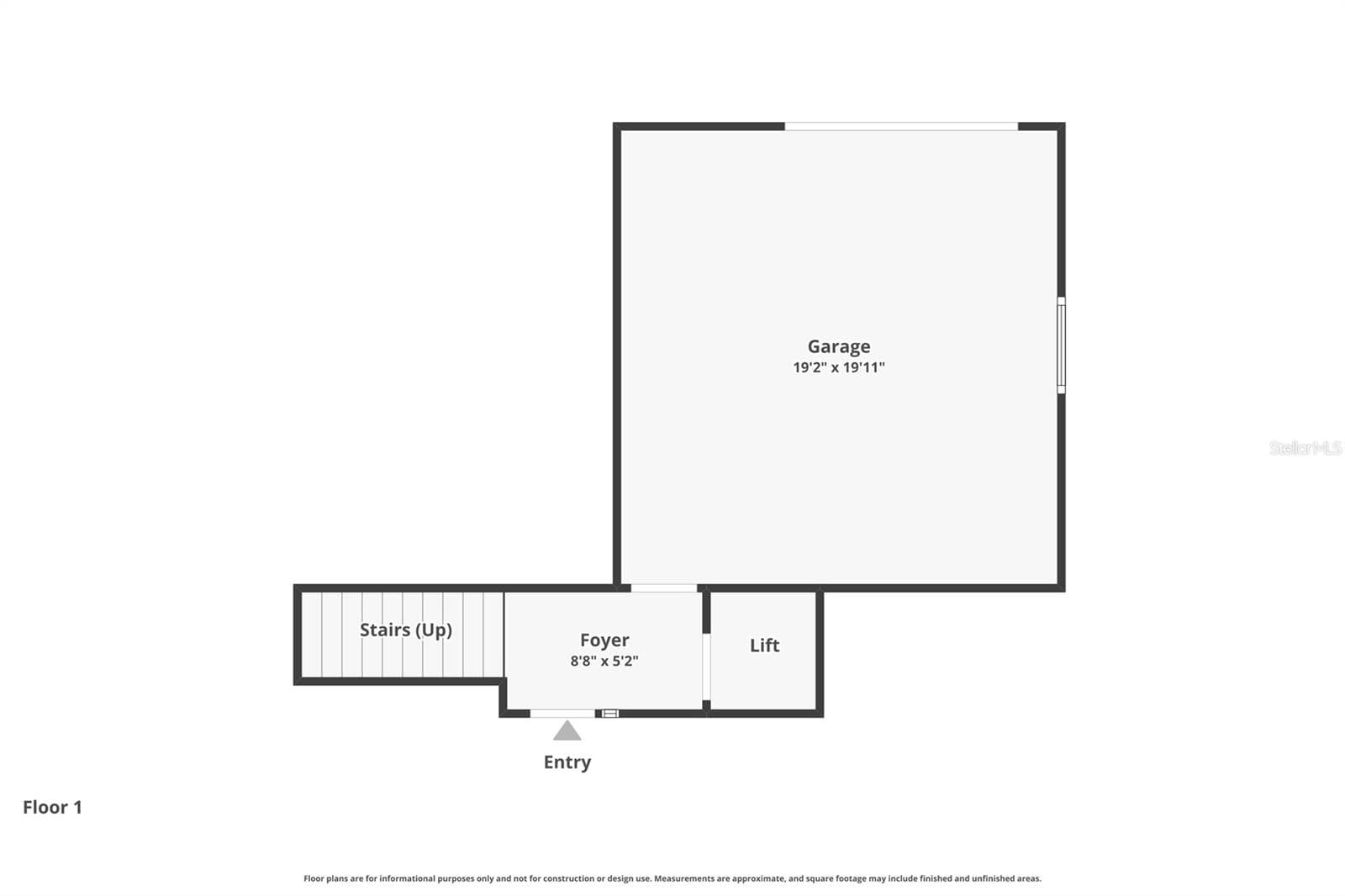 Floor 1, garage, foyer, elevator and stairway - 1330 EMERALD DUNES DR, SUN CITY CENTER