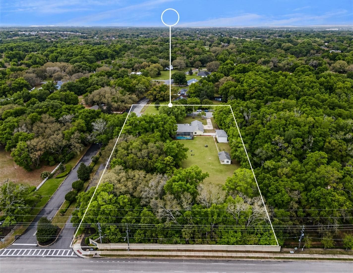 2.5 Acres Fully Fenced Property Aerial View - 3501 HILL STREAM AVE, APOPKA