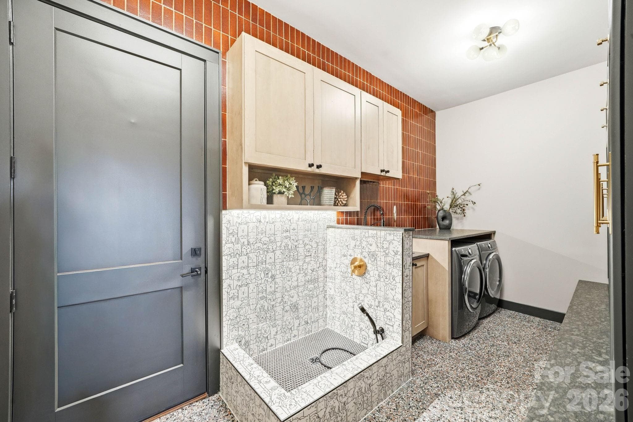 Mudroom/laundry with dog wash and built-in drop zone - 270 Osprey Drive, Banner Elk