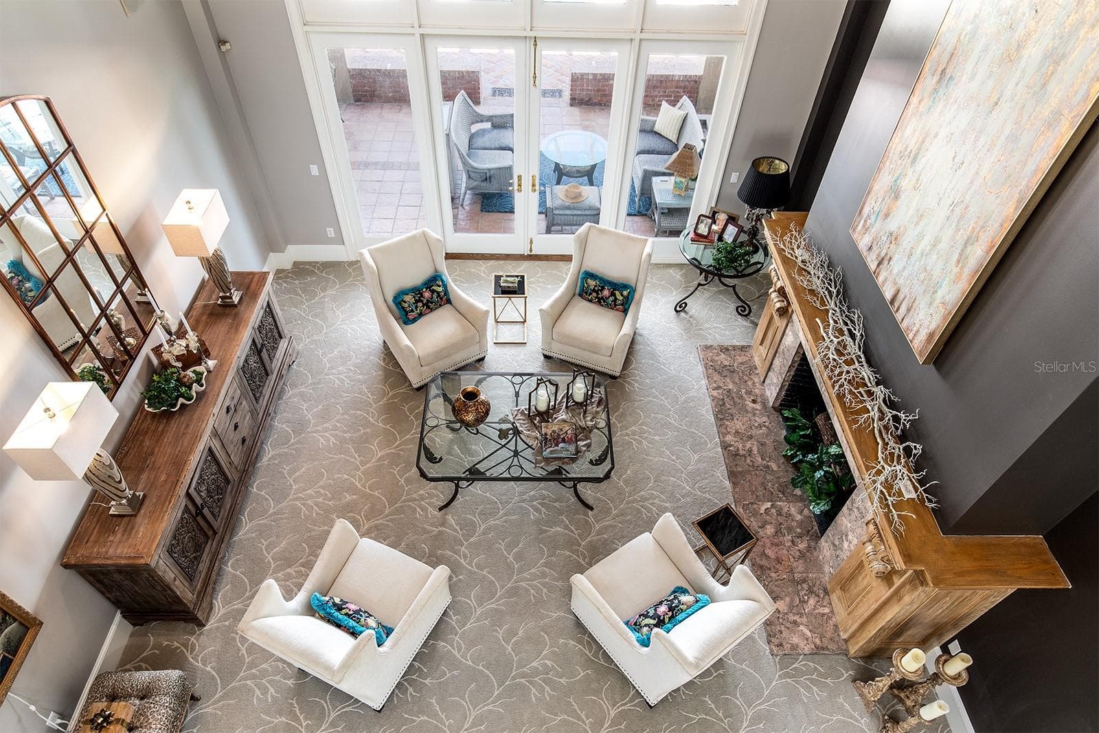 View from the walkway leading to the loft that overlooks the formal living space. - 1351 N CLASSIC CT, LONGWOOD