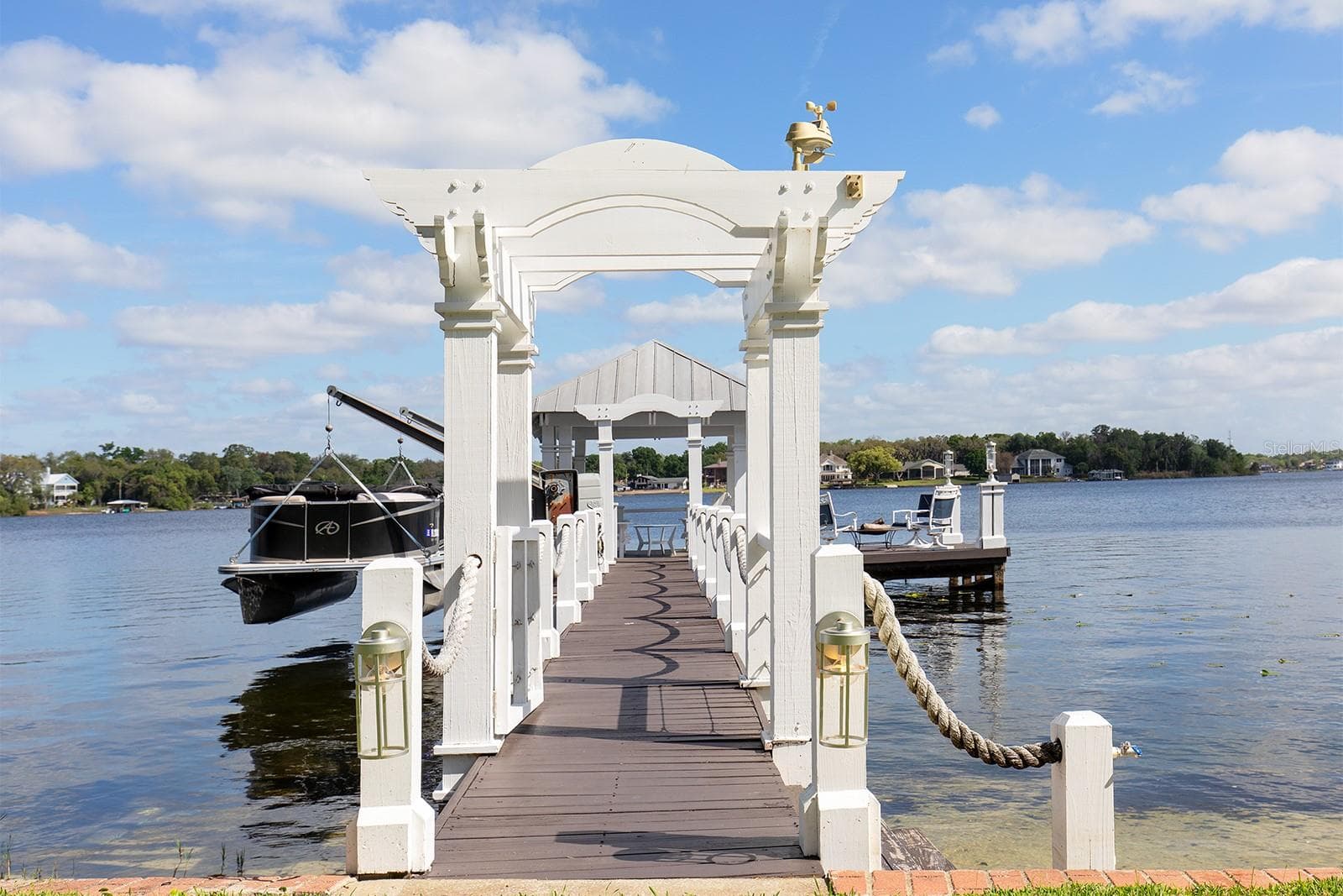 Pergola entry way greets you down the dock - 1351 N CLASSIC CT, LONGWOOD