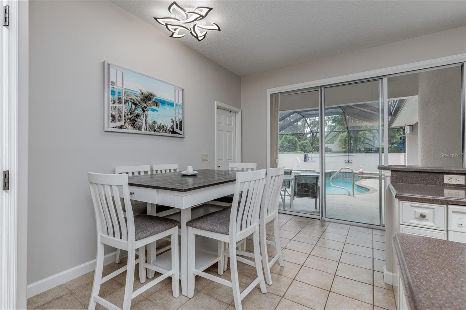 Eat-in Kitchen view of the pool area - 3099 N BARTON CREEK CIR, LECANTO