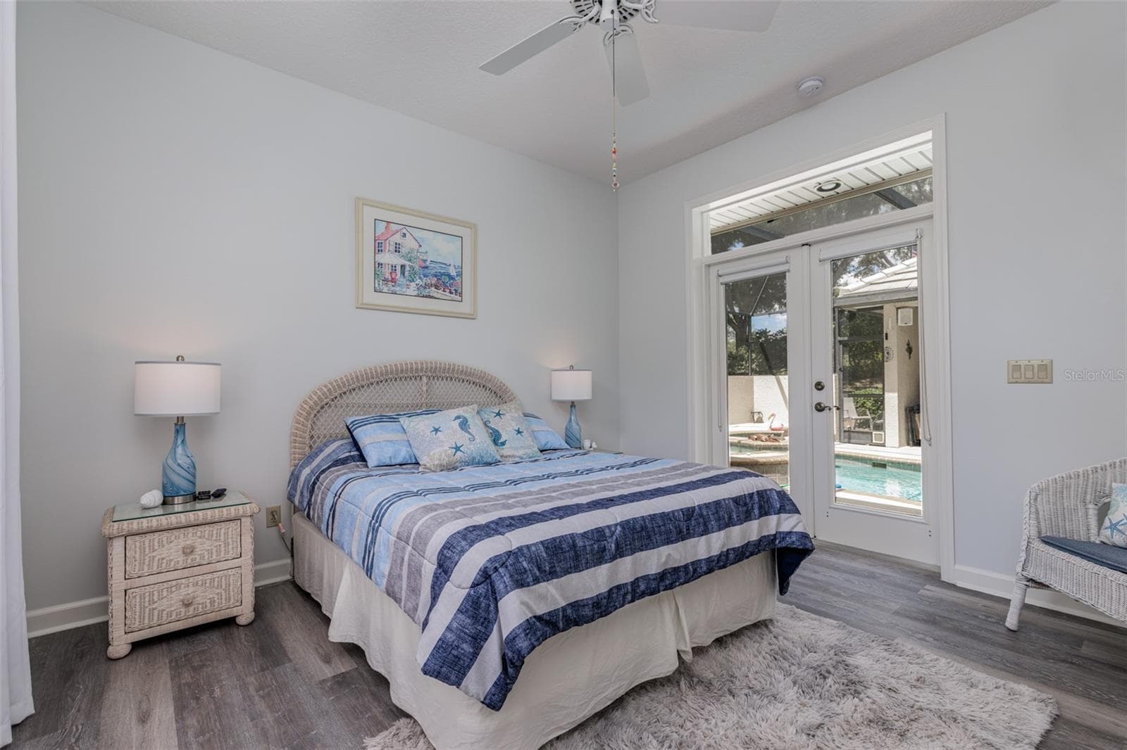 Cabana Room with french doors to pool - 3099 N BARTON CREEK CIR, LECANTO