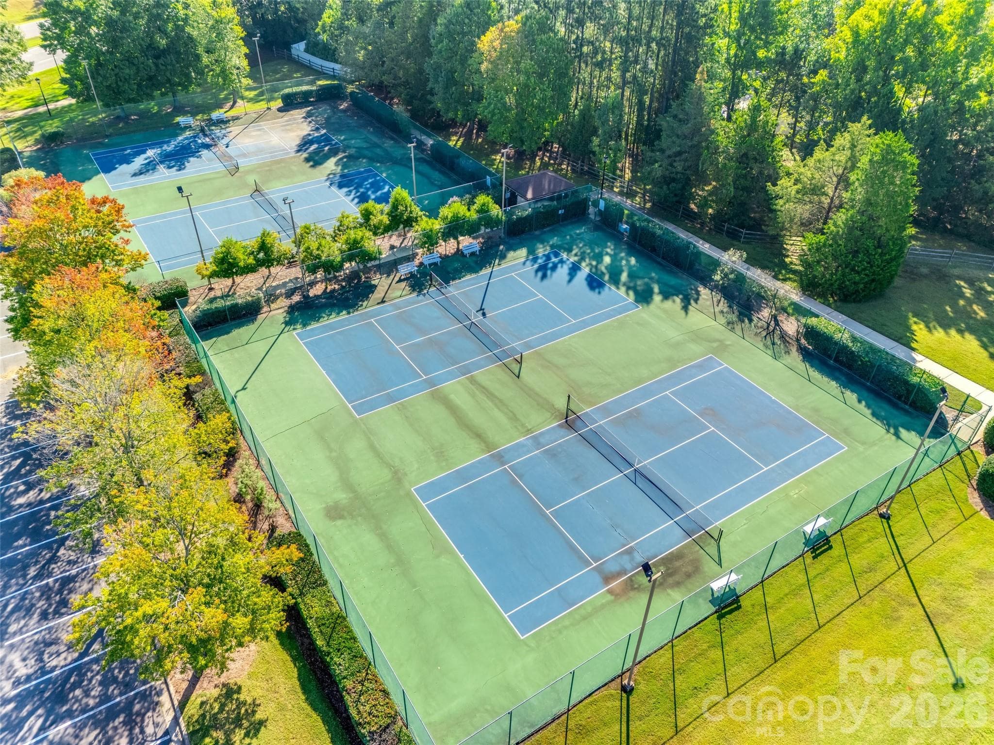 Aerial View of Community Tennis - 204 Overstone Court, Fort Mill