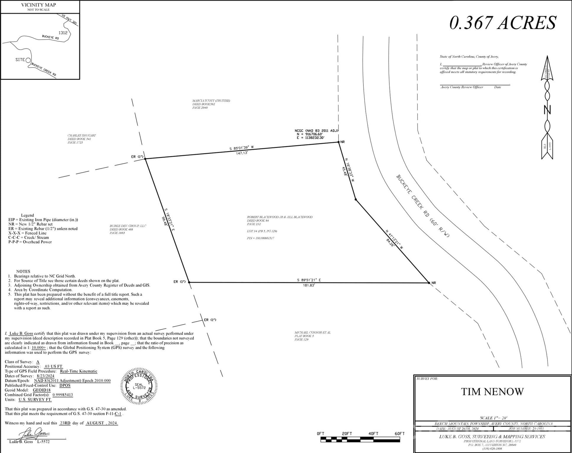 Survey - Lot# 34 Buckeye Creek Road, Beech Mountain