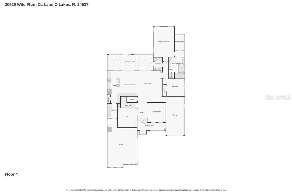 Floor plan - first floor - 20629 WILD PLUM CT, LAND O LAKES