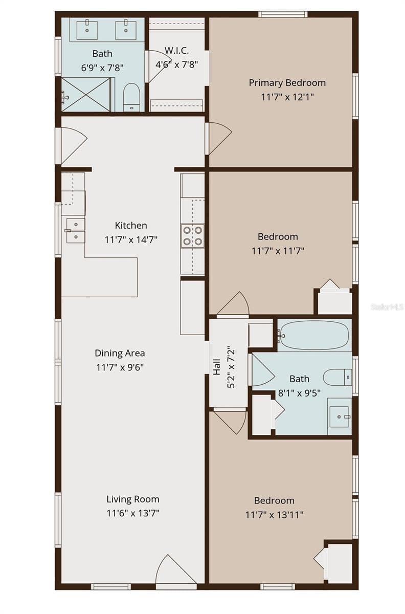Main House Floorplan - 1220 E EMMA ST, TAMPA