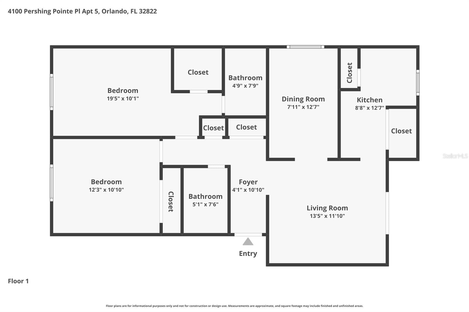Floor Plan - 4100 PERSHING POINTE PL #3, ORLANDO