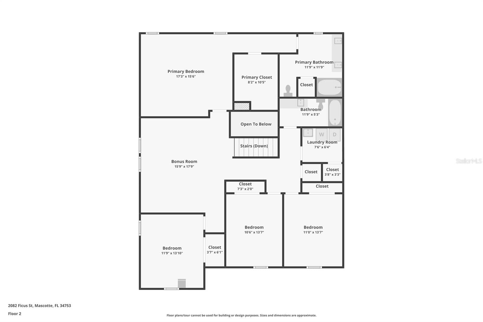Floor Plan - Second Floor. - 2082 FICUS ST, MASCOTTE