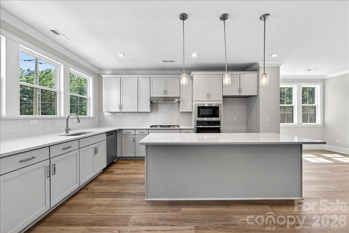 Ample natural light in the gourmet kitchen - 12023 Elsa Lane, Charlotte